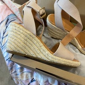 Like new J Crew canvas wedges!